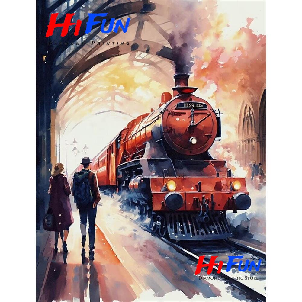 Паровозик Алмазная мозаика Постер поезда Harris Express для детской комнаты Декор своими руками Мозаичная вышивка Милые подарки 2026