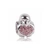 Fashion Pink Hope Charm Beads Suitable For Bracelets And Necklaces Romantic Heart Shape Women Jewelry