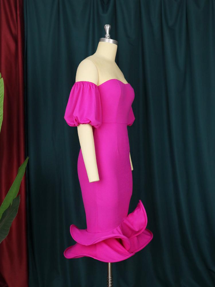 Bodycon Mermaid Dresses Backless Short Sleeve Sheath Evening Cocktial Fishtail Birthday Dress for Women Summer Gowns Outfit