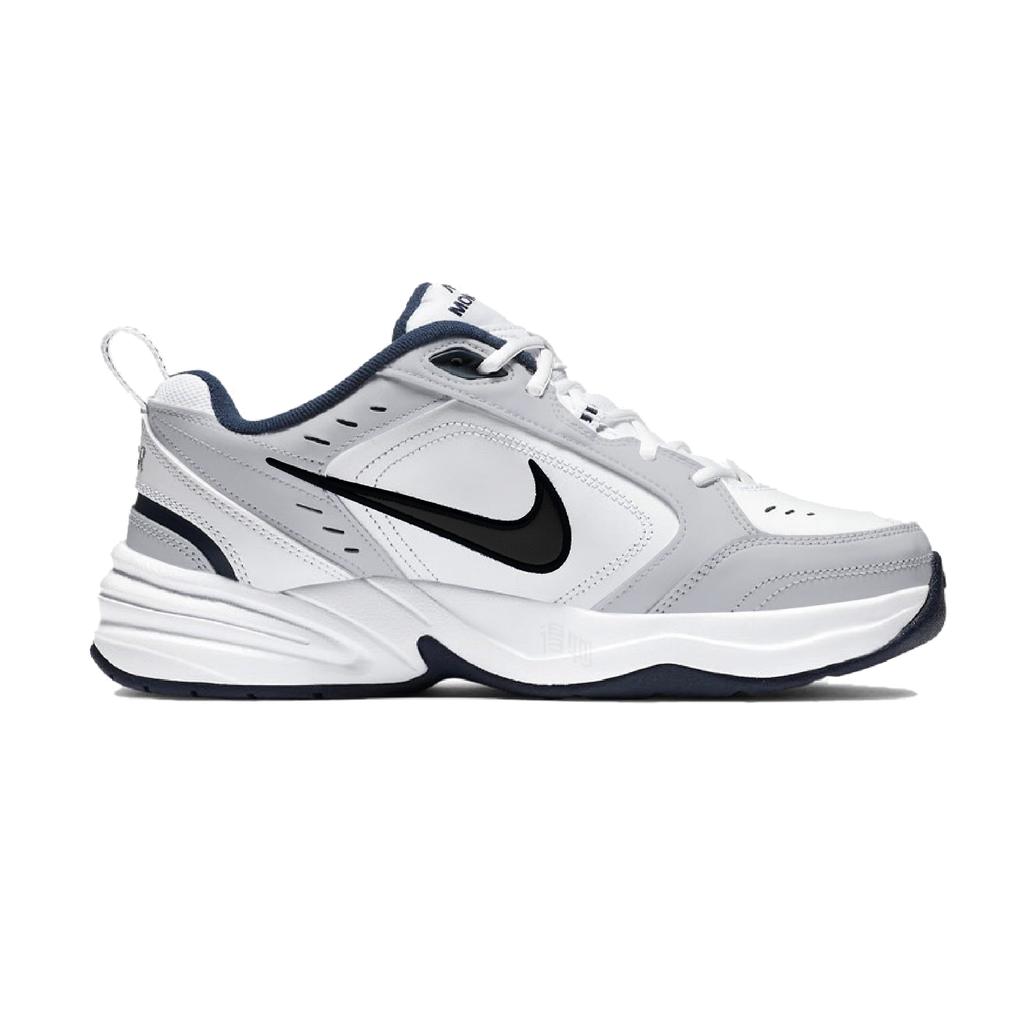 Nike Air Monarch 4 Misty Night Starlight Textile, Leather Low top Chunky Sneakers Men's Black White Gray 415445-102(Team141-)