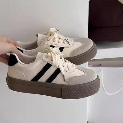 Новые дышащие и ретро туфли на толстой подошве для женщин, универсальные повседневные кеды