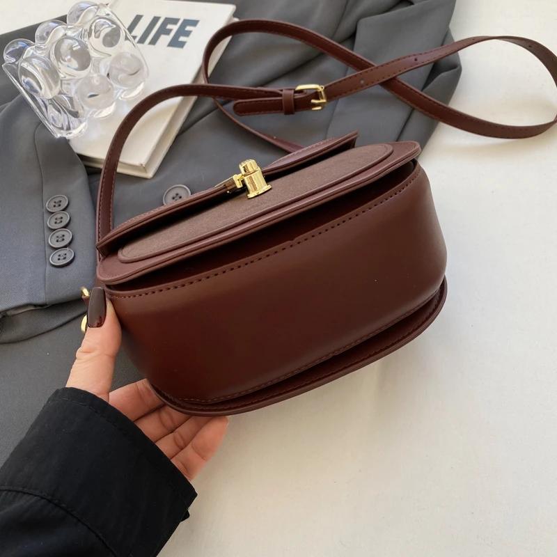 Стильная ретро сумка на одно плечо осень и зима новая модная универсальная сумка-седло сумка на одно плечо подмышка