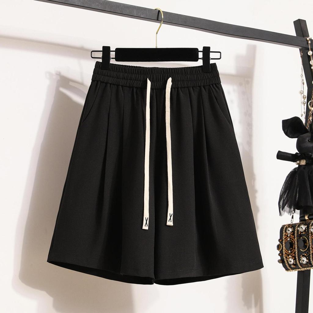 Женские летние капри из ледяного шелка, большие утягивающие широкие брюки, свободные повседневные шорты трапециевидной формы