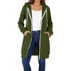 Women's Zip Up Hoodies Long Sleeve Long Tunic Sweatshirts Oversized Fleece Casual  Fall Jacket Coat With Pocket