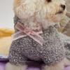 Grey Rabbit Cashmere Coat Embroidered Clothes Pet Clothes Dog Clothing Autumn and Winter Cashmere Jacket Warm Teddy Dog Clothes