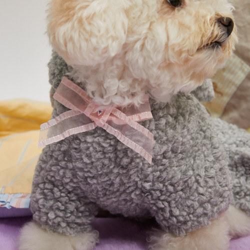 Grey Rabbit Cashmere Coat Embroidered Clothes Pet Clothes Dog Clothing Autumn and Winter Cashmere Jacket Warm Teddy Dog Clothes