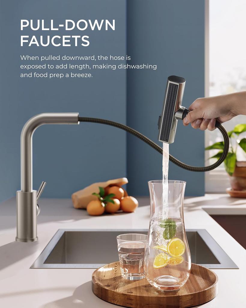 4 режима водопад кухонный кран струя распылитель из нержавеющей стали горячая холодная вода одно отверстие крепление на бортик смеситель для мойки кран 3668