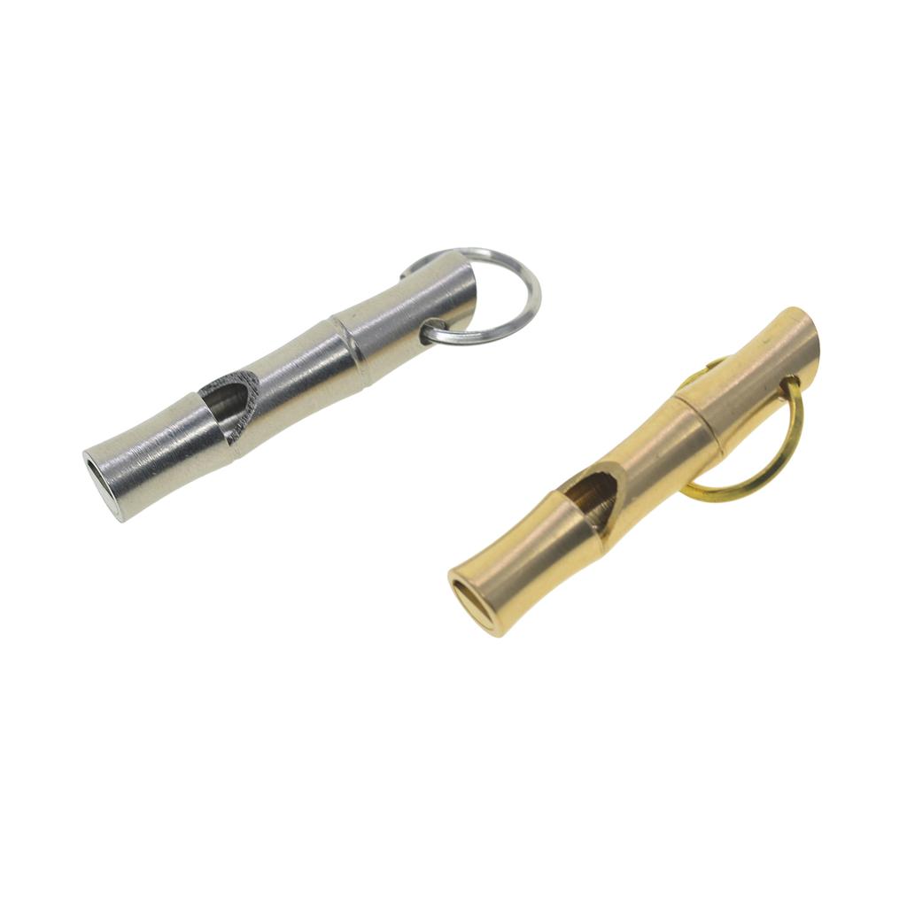 Ручной работы из твердой латуни и нержавеющей стали 304 бамбуковый спасательный свисток брелок для ключей с кольцами 20 мм EDC FOB DIY застежка