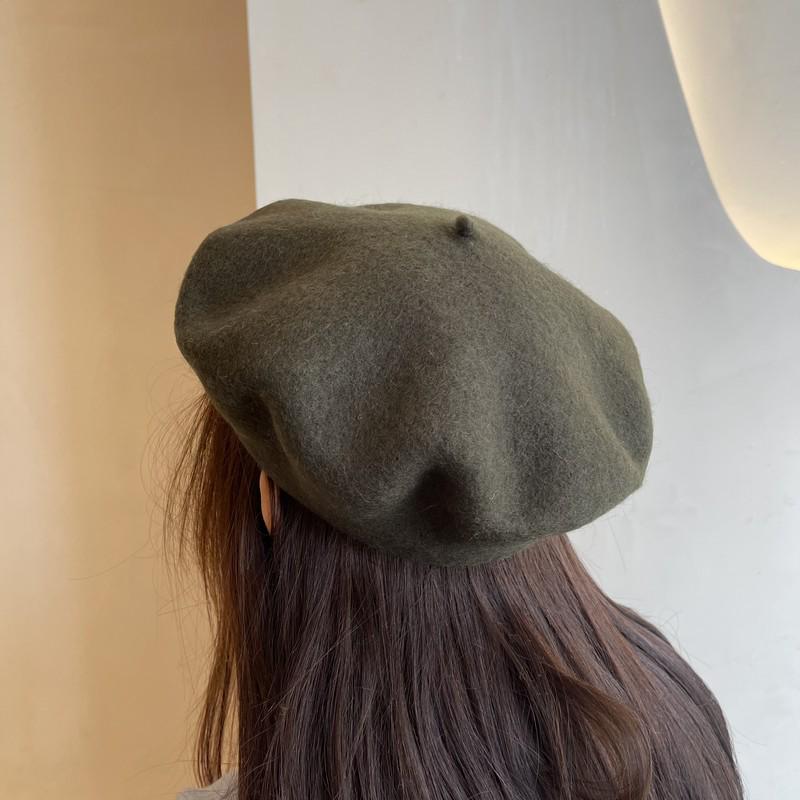 Берет из шерсти в корейском стиле Beilei: Универсальная шляпа художника на осень/зиму