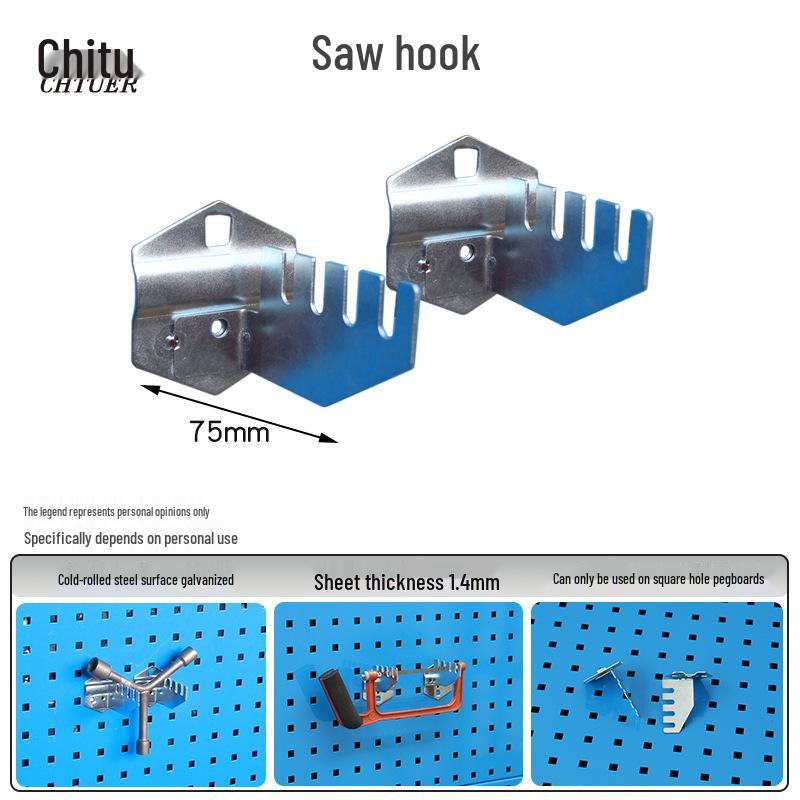 Stainless Steel Pegboard Rack & Hook Set for Tool Organization