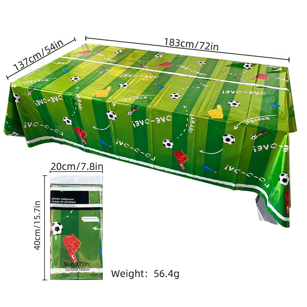 137×183cm Green Football Theme Decoration Disposable Tablecloth Decoration Birthday Party Decoration Tablecloth Party Supplies