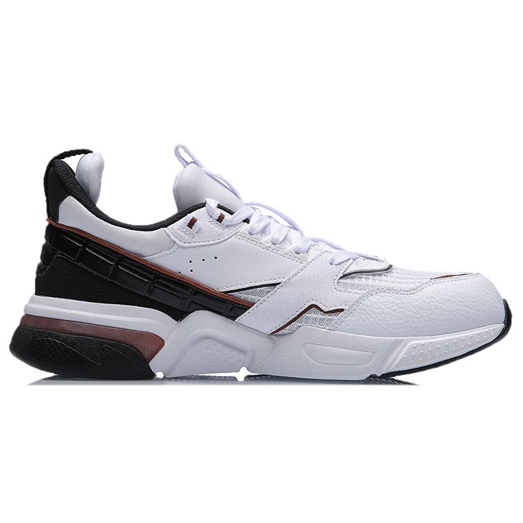 Li Ning 001 Non-Slip Wear-Resistant Low-Top Running Shoes Unisex Sneaker White Black AGCR023-4