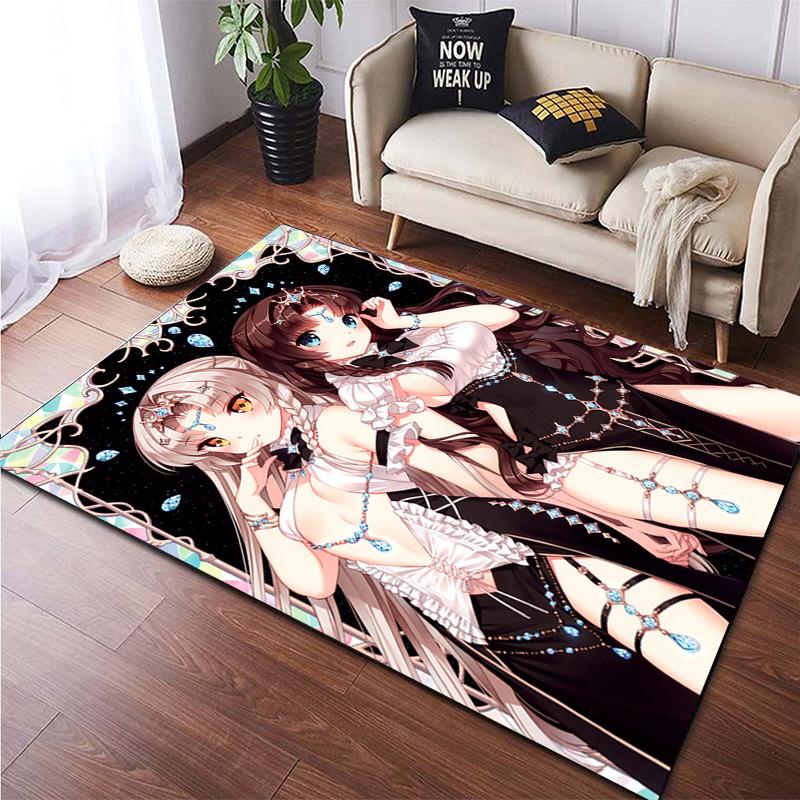 Сексуальный аниме-девушка с принтом, креативный узор, нескользящий ковер на заказ, гостиная, спальня, игровая комната, комната для просмотра фильмов