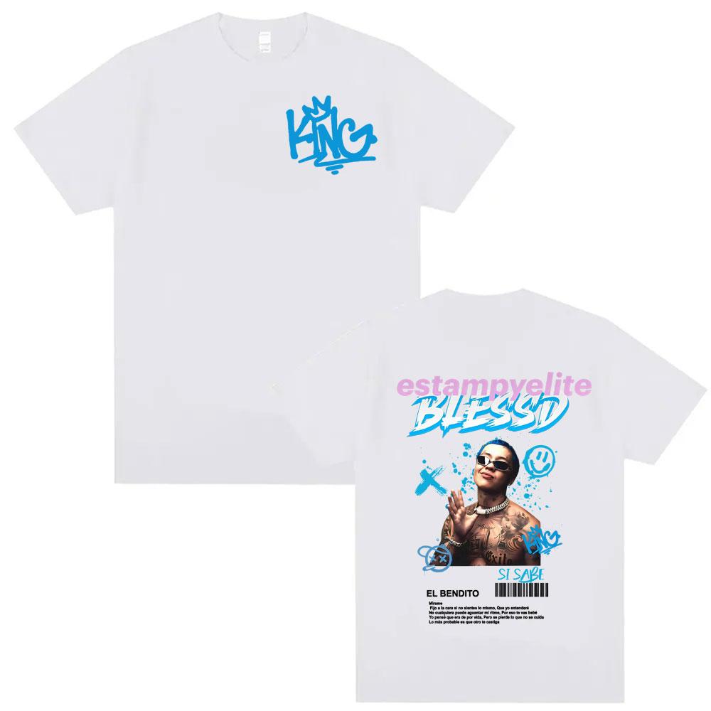 Rap Singer Blessing Si Sabe Tour 2026 Printed Tshirt Mens Retro Fashion Hiphop Tshirt Casual Oversized Comfortable Tshirt