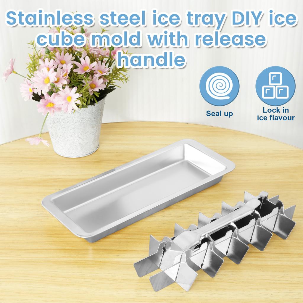 18 Grid Ice Tray Ice Cubes Stainless Steel Ice Mold Ice Breaker Ice Grid Tray Square Mold Ice Maker Removable Ice Cube Trays