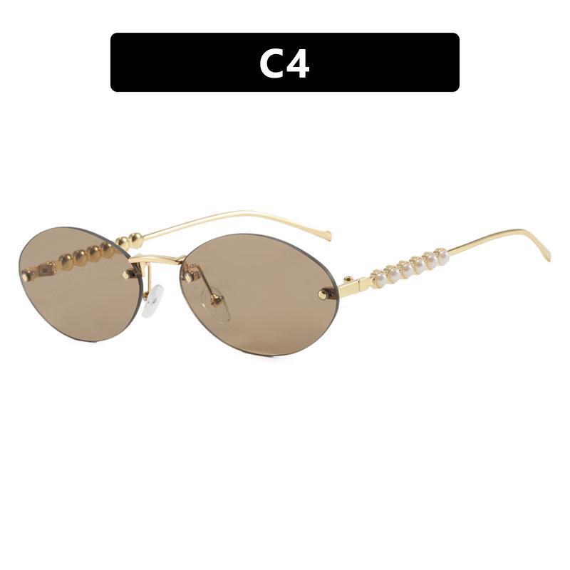 Pearl Oval Rimless Sunglasses - 2025 Trendy Fashion for Women