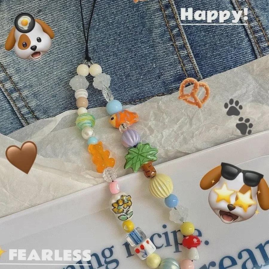 Керамический шнурок с бусинами в виде рыбки кои для чехла для мобильного телефона