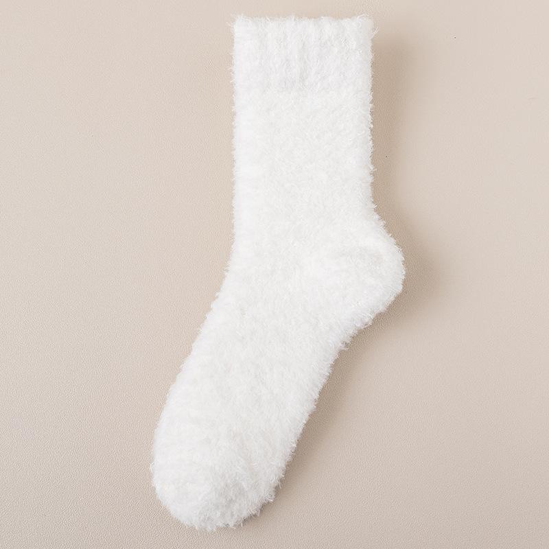 Коралловые бархатные носки для женщин на осень и зиму, толстые теплые носки для сна с бархатными лунными носками