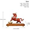 Aris & Juno Exquisite Copper Bull with Golden Ingot Statue - New Chinese Style Feng Shui Decor for Fortune & Success