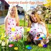12 шт. наполненных пасхальных яиц, корзинок, наполнителей с куклами-кроликами, для мальчиков и девочек, пасхальные подарки, вечеринка, кукол-наполнителей
