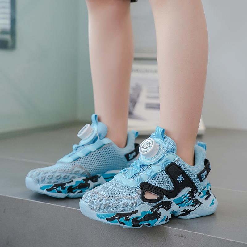 28-39 Children's Large Lightweight Breathable Fashionable Velcro Casual Running Sneakers for Kids