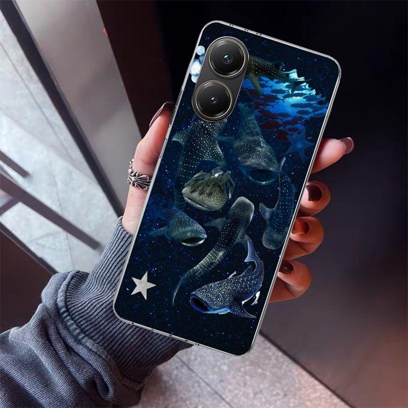Чехол для телефона Океанская китовая акула для Xiaomi Poco X7 X6 X5 Pro F7 Ultra Redmi 15C 15 13 13C 12 12C 10 10A 10C 9 9A 9C 9T Оболочка Poco X
