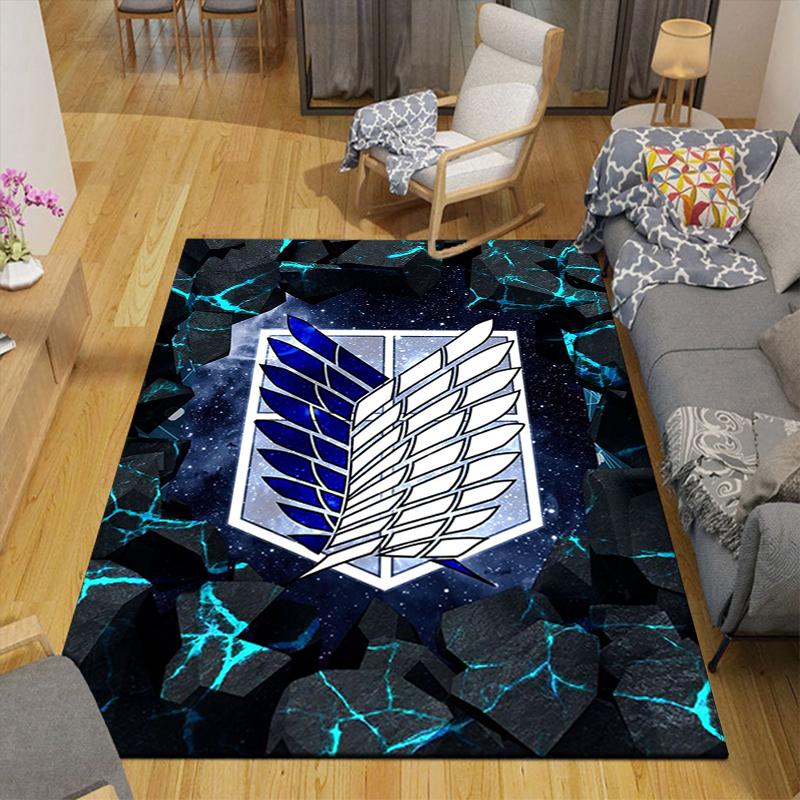1Pc Attack Titan Emblem Rug, Office Carpet Indoor Outdoor Doormat, Non-Slip, Comfortable, Living, Christmas Halloween, Xmas Gift L1564