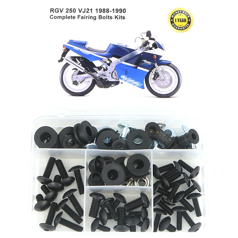 Fit For Suzuki RGV 250 VJ21 1988 1989 1990 Complete Full Fairing Bolts Kit Bodywork Screws Steel Clips Speed Nuts Covering Bolts