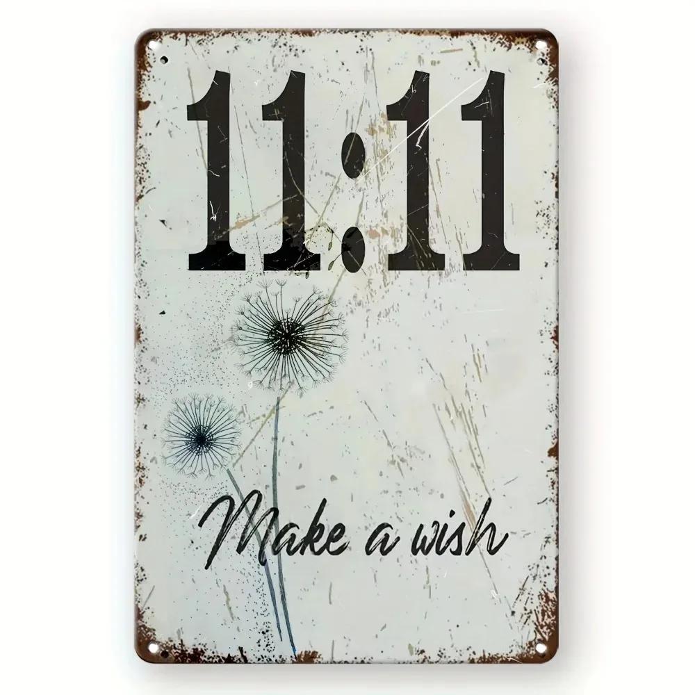 RusticWishCo Rustic Tin Decor | "Make A Wish" Sign, Fade-Resistant, Distressed Design, Perfect for Vintage-Themed Bars