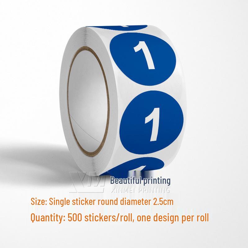Самоклеящиеся круглые наклейки с номерами 1-33 – Цветные этикетки-идентификаторы в рулоне