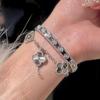 Exquisite Micro Inlaid Four Leaf Clover Zircon Laser Metal Kaleidoscope Bracelet Flower Handpiece