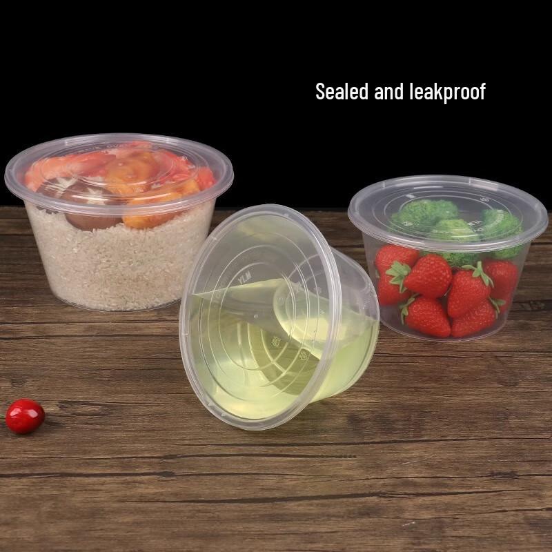 Disposable Round Plastic Takeout Containers with Lids