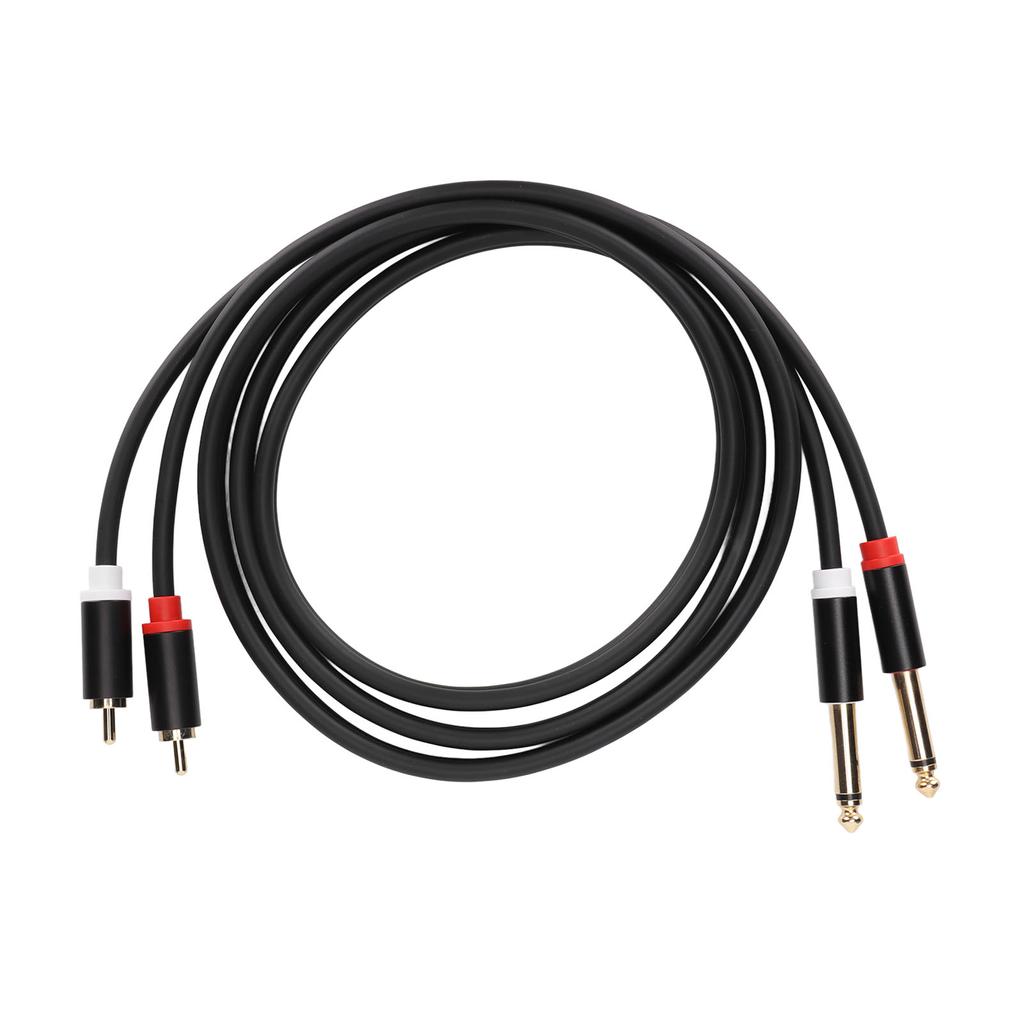 1 4in Dual RCA To Dual TS Cable 4.9ft 6.35mm 2 RCA Port To 2 TS Port Cable Stereo Interconnect Cord