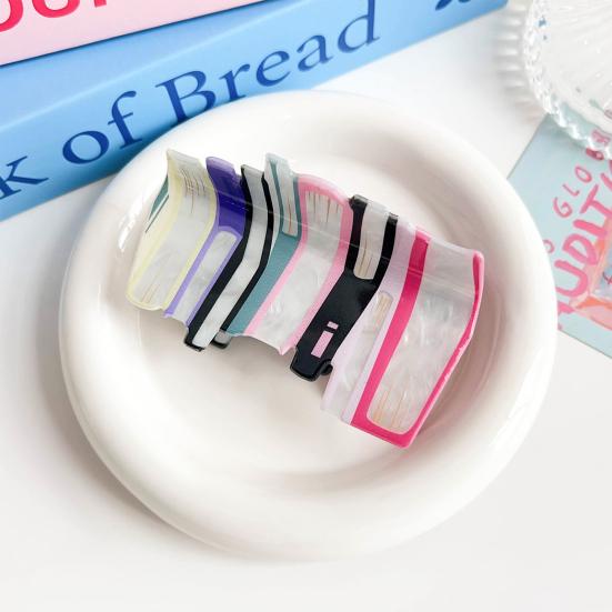 Book-shaped Hair Claw Pencil Design Hair Clip Patchwork Color Back Head Hair Clip Back To School Hair Accessory Headgear