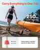 Kayak Cart, 113.4 kg Load Capacity, Canoe Cart Dolly with 19.1 cm Solid Rubber Tires & Kickstand, Assembles & Disassembles Within Seconds, Paddle