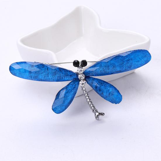 Ослепительная брошь в виде насекомых-стрекоз, мультяшная акриловая брошь с кристаллами, универсальное пальто, аксессуары для одежды, корсаж