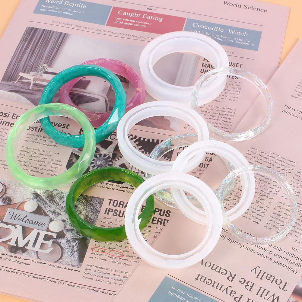 Crystal Epoxy Diamond Bangle Silicone Mold Handmade Jewelry Dried Flower Resin Diamond Bracelet