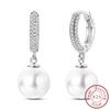 925 Sterling Silver Earrings Starry Pearl Devil Eye Simple Drop Stud Hoop Earrings for Women Girl Fashion Jewery Accessories