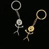 One Bag Cartoon Fun Doodle Matchmaker Keychain Stainless Steel Couple Pair Of Figurines Pendant