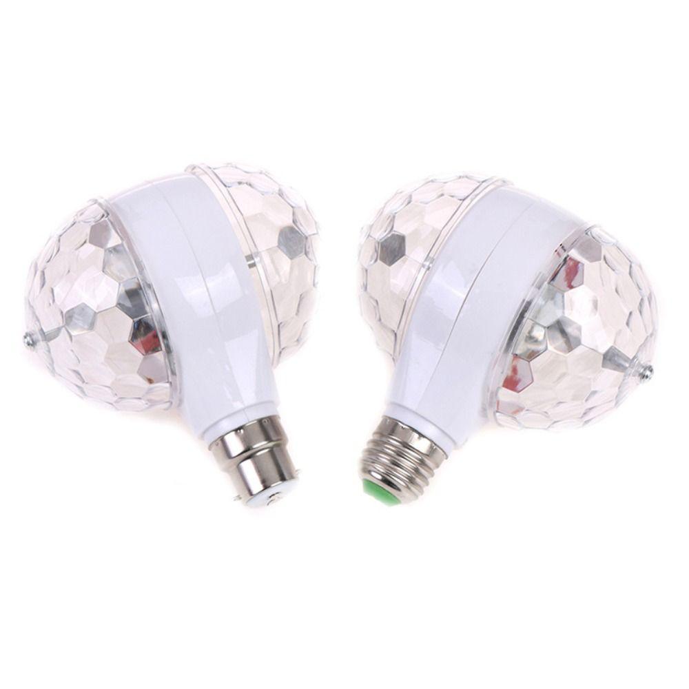 Auto Rotating Crystal Strobe RGB Lamp Dual Head DJ Stage Lamp Bulb Disco Lights  Birthday