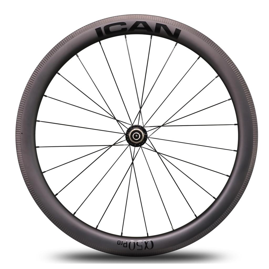 ICAN Alpha Pro Series 50mm Carbon Wheel Compatible with Clincher Tubeless Ready Tires 700C Road Bike Rim Brake Wheel (NEW) 10/13S