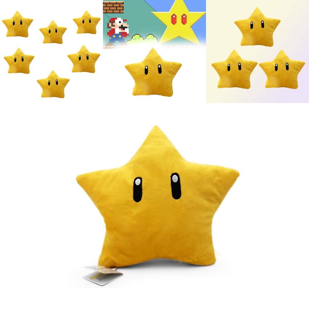 Плюшевая игрушка Супер Марио Желтая Звезда 30 см Короткошерстная Фигурка