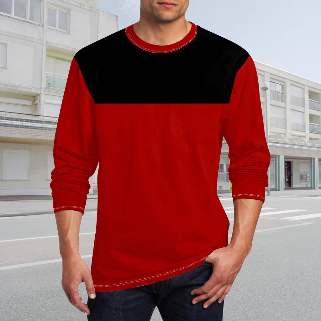 Муж. Футболка Круглый вырез Одежда Одежда На открытом воздухе Длинный рукав С принтом Модельер Винтаж