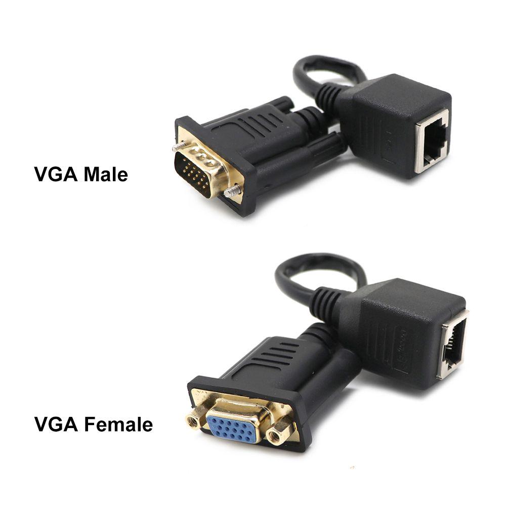 Plug and Play Male/Female To Female Ethernet Port Network Cable Adapter VGA To RJ45 VGA Extender