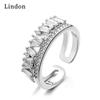 Lindon Classic Copper Alloy Zircon Ring Ladies Jewelry Wedding Promise Party Gift