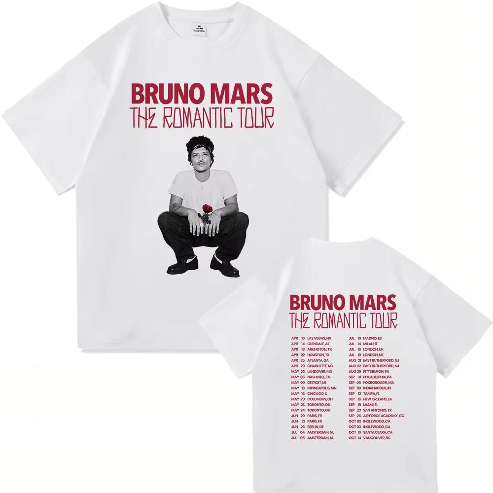 2026 The Romantic Album T Shirt Bruno Mars The Romantic Tour  Men Women Clothing Vintage Harajuku High Quality Cotton Tshirts