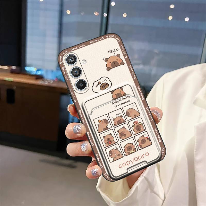 Мультяшный ТПУ чехол для телефона для Samsung Galaxy S24 Plus/S24+/S24 Pro Слот для карт Мягкий чехол Полная защита Сумка для карт Пыленепроницаемый Прочный