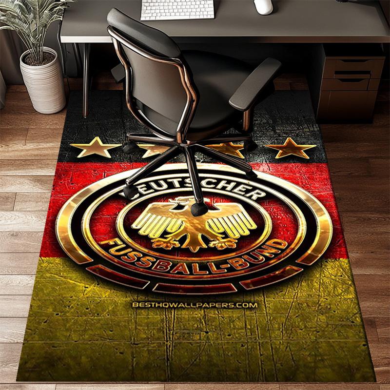 Germany Football Emblem Printed Office Carpet Chair Cushion Entryway Rug, Rugs for Living Room, Bedroom Christmas gifts