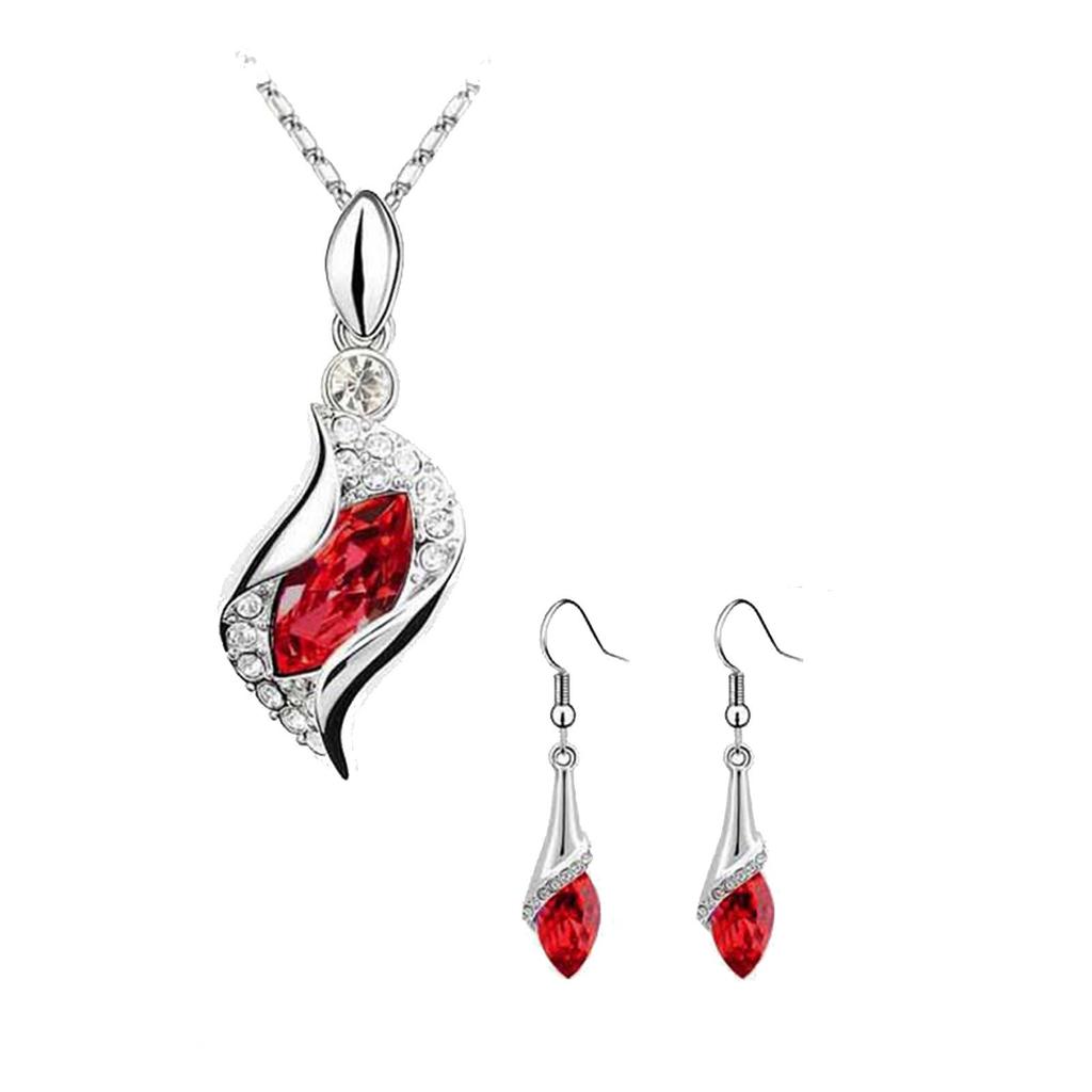 Синий длинный каплевидный австрийский кристалл модные серьги кулон ожерелье