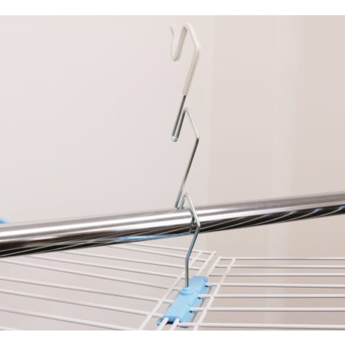 Sawafuji High and Low Towel Hanger, Blue, Holds 20 Clothes, Includes Clips, Towels, Tank Tops, Underwear, and Children's Clothes, 3-Tier Hooks, High a